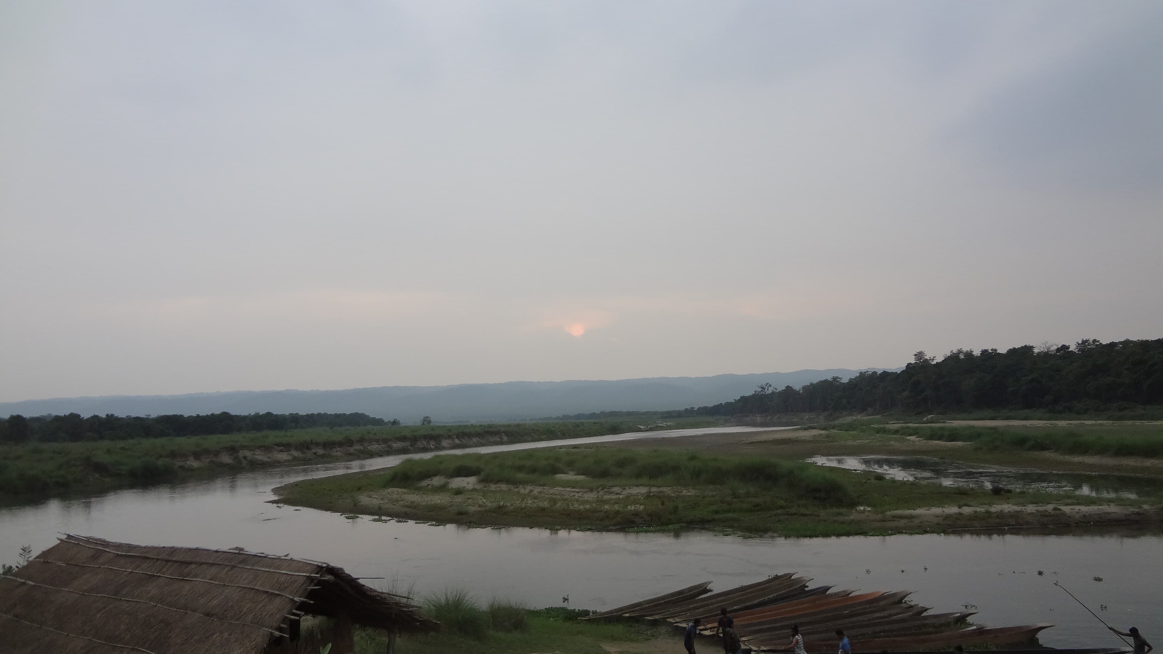 Sunset over the Terai floodplain in Chitwan National Park, Nepal
