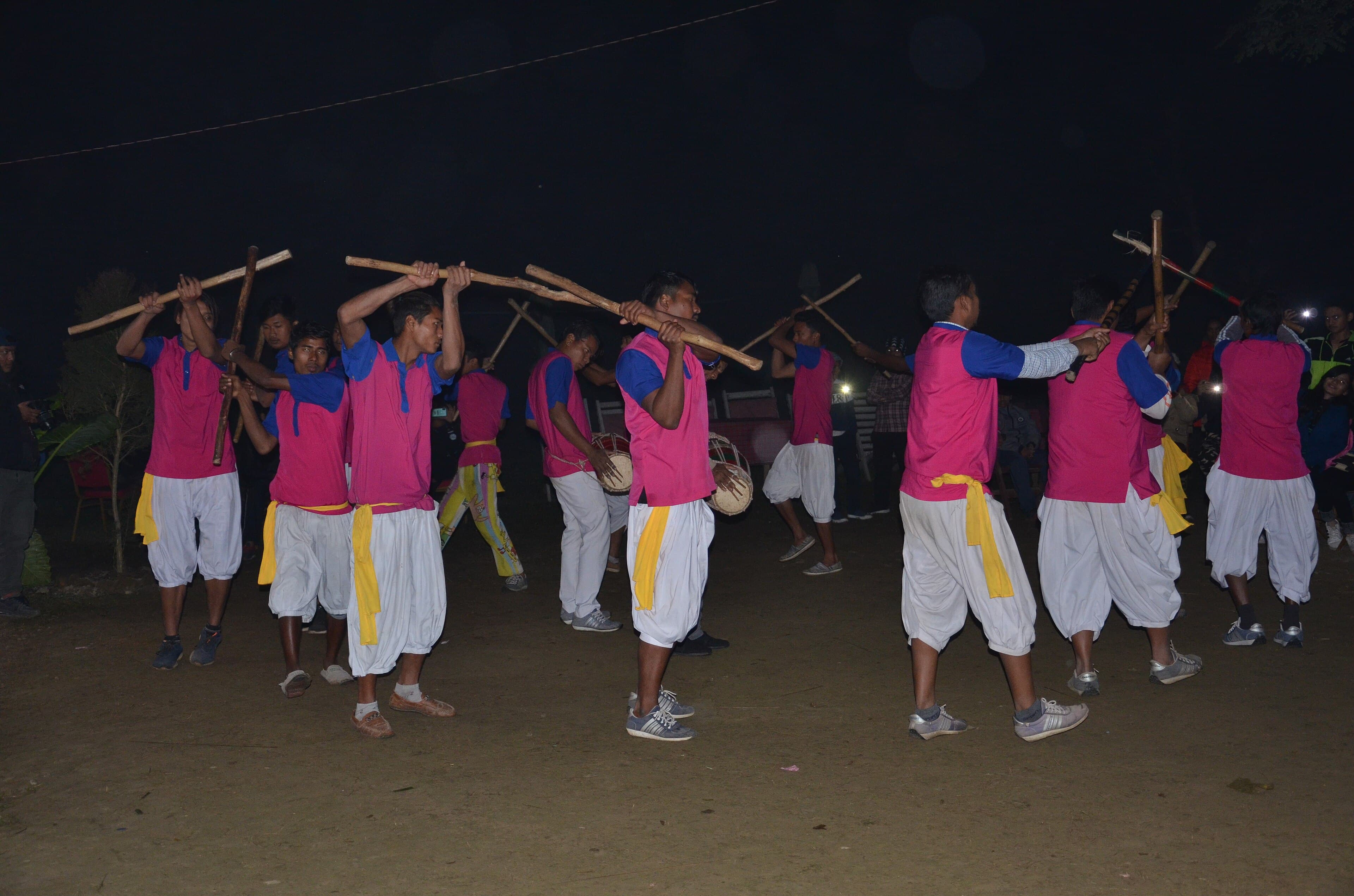 Tharu stick dance performance
